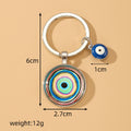 Blue Evil Eye Glass Cabochon Keychain 6 Pattern Styles view 5