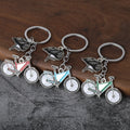 Bicycle and Helmet Enamel Keychains in Four Frame Colors view 1