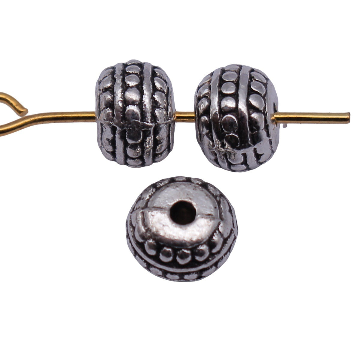 7.2x7x5.2mm 0.86g Antique Silver Zinc Alloy Raised Dot Spacer Beads for DIY Bracelet Jewelry Making