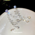 Clear Bead Cascade Drop Stud Earrings Fashion Jewelry Accessory view 2