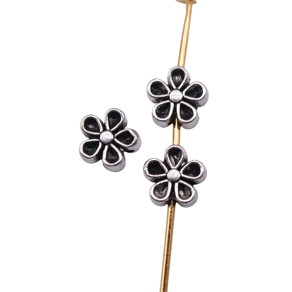 7x3mm 0.4g Multicolor Zinc Alloy Flower Spacer Beads for Bracelet Necklace DIY Jewelry Making