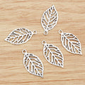 Openwork Leaf Charms in Antique Bronze and Silver for Jewelry Making view 7