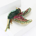 Crystal Bird Brooch with Swept Wings in Blue and Green view 3