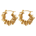 Gold U-Shape Wire Wrapped Coil Hoop Earrings Copper view 5