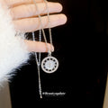 Gold Tone Round Cross Motif Pendant Necklace with Crystals view 4