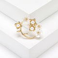 Circular Vine Brooch with Faux Pearl Accents Decorative Lapel Pin view 4
