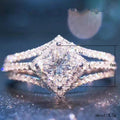 Kite Cut Crystal Pavé Split Shank Ring in Silver Tone view 4