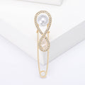 Infinity Loop Pearl Safety Pin Brooch in Silver and Gold view 7