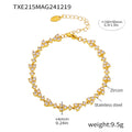 Triangle Cluster Zircon Stainless Steel Bracelets Gold Steel view 6