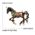 Enamel Running Unicorn Brooch Blue or Brown Antique Finish view 7