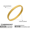 Gold Steel Textured Hinge Bangle Bracelets Mixed Patterns view 6