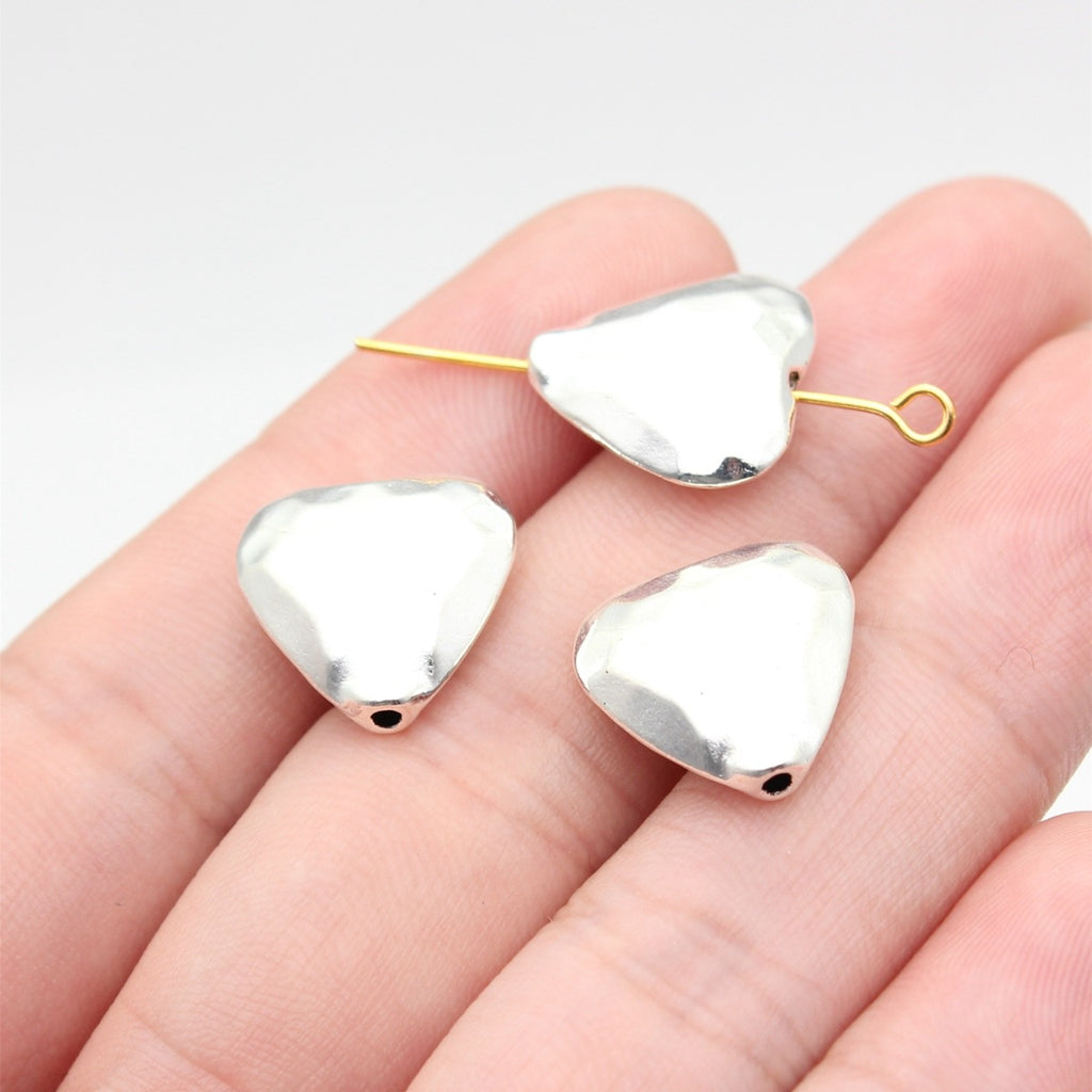 15x15x6.3mm 3.4g Multicolor Zinc Alloy Heart Small Hole Spacer Beads for DIY Jewelry Making