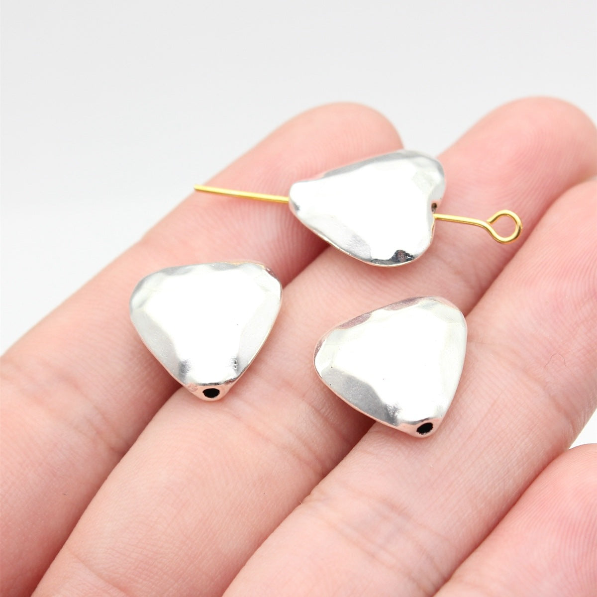 15x15x6.3mm 3.4g Multicolor Zinc Alloy Heart Small Hole Spacer Beads for DIY Jewelry Making