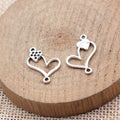 Antique Silver Open Heart Rhinestone Connectors for Jewelry Making view 5