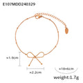 Open Wire Bow Pendant Necklace Bracelet Gold Rose Steel view 6
