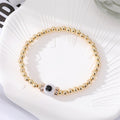 Gold Tone Beaded Colorful Evil Eye Stretch Bracelets view 2