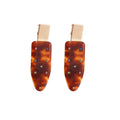 Brown Teardrop Hair Clip With Multicolor Crystals And Gallery White view 5