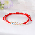 Red Woven Cord Five Butterfly Evil Eye Adjustable Bracelets view 6