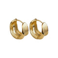 Brushed Metal Chunky Hoop Earrings in Two Tones with Decorative Details view 5
