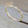 Twisted Vine Clear-Stone Pave Band Ring In Three Metal Tones view 3