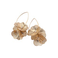 Layered Wire Flower Hook Earrings in Silver and Gold Tone view 5