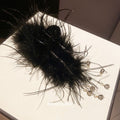 Purple Feather Rhinestone Tassel Shark Claw Hair Clip view 4