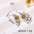 Sunflower Leaf Silver Tone Hook Earrings Polished Jewelry Accessory view 4
