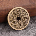 Round Chinese Character Coin Charms with Square Hole, 2 Styles view 3