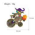 Bicycle Crystal Enamel Two Designs Metal Brooch Pin view 2