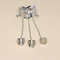 Gold and Silver Tone Openwork Finger Cuff Bracelet and Ring Sets view 7
