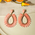 Eight Color Woven Teardrop Statement Stud Earrings view 10