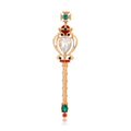 Red Gold Tone Magic Wand Crystal Metal Brooch Pin for Jackets and Lapels view 1