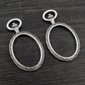 Oval Openwork Pendant Bezel Trays in Two Antique Tone Finishes view 2