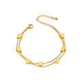 Double Layer Heart Bracelets in Gold Silver and Rose Gold Tone view 5