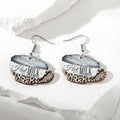 Silver Tone Western Cat Hat Bottle and Cup Acrylic Hook Earrings view 4