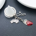Ambulance Stethoscope Syringe and Red Heart Keychains view 4