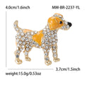 Crystal Dog Brooch In Four Black Yellow And Blue Designs view 7