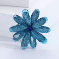 Acrylic Crackle Petal Flower Brooch Eight Colors Metal Pin Brooch view 4