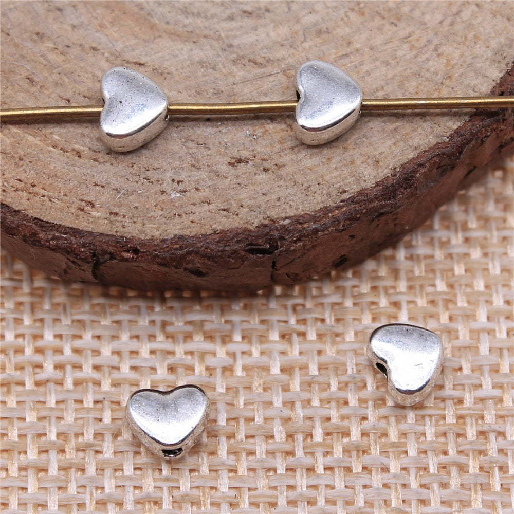 6x5x1.2mm 0.3g Multicolor Zinc Alloy Small Heart Loose Metal Beads for DIY Bracelet Necklace Making