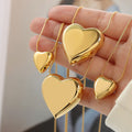 Smooth Puffy Heart Pendant Necklace Thin Snake Chain view 2