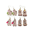 Enamel Capybara Charm Drop Earrings Four Cute Styles view 5