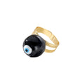 Gold Tone Swirled Resin Evil Eye Adjustable Rings in Nine Colors view 5