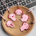 Pink Axolotl Enamel Phone Charms Strap Lanyard 5 Poses view 1