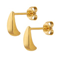 Mini Teardrop Stud Earrings Gold Steel Post Back Pair view 5