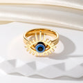 Gold and Silver Tone Eyelash Evil Eye Fashion Rings view 2