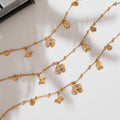 Gold Multi-Charm Satellite Necklace Pavé Bow Butterfly Heart view 3
