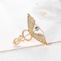 Gold Tone Silver Tone Angel Wing Crystal Metal Brooch Pin 3.7 x 3 cm view 3