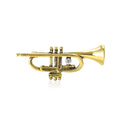 Miniature Trumpet Brooch in Polished Gold or Silver Tone view 5