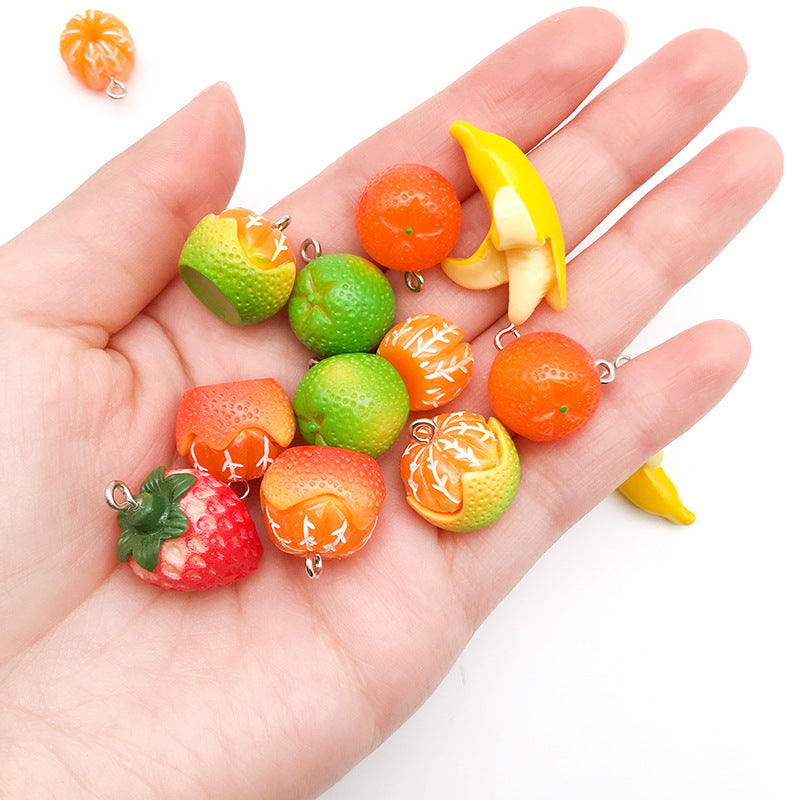 Acrylic Realistic Fruit Charm Pendants for DIY Summer Boho Jewelry Accessories