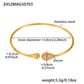 Open Bangle Bracelets Star Heart Coral Flower Zircon Steel view 7